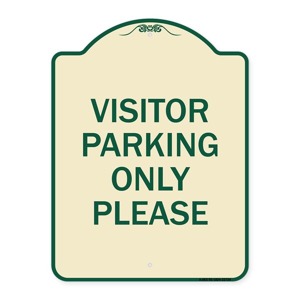 Visitor Parking Visitor Parking Please Heavy-Gauge Aluminum Sign, 24" x 18", TG-1824-22724